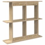vidaXL Stenná polica Nástenná montáž Dub sonoma 100 x 20 x 75 cm – Obrázok 5