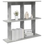 vidaXL Stenná polica Nástenná montáž Betónovo sivá 100 x 20 x 75 cm – Obrázok 2