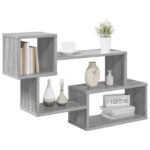 vidaXL Závesná polica Nástenná montáž Sivý Sonoma 87 x 20 x 55 cm – Obrázok 2