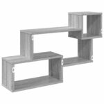vidaXL Závesná polica Nástenná montáž Sivý Sonoma 87 x 20 x 55 cm – Obrázok 5