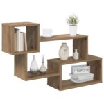 vidaXL Závesná polica Nástenná montáž Dub artisan 87 x 20 x 55 cm – Obrázok 2