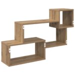 vidaXL Závesná polica Nástenná montáž Dub artisan 87 x 20 x 55 cm – Obrázok 5