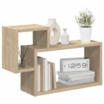 vidaXL Stenná polica Nástenná montáž Dub sonoma 55 x 15 x 35 cm – Obrázok 2