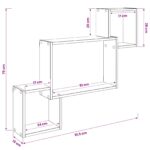 vidaXL Stenná polica Nástenná montáž Čierny dub 91,5 x 15 x 76 cm – Obrázok 7