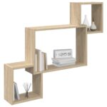 vidaXL Stenná polica Nástenná montáž Dub sonoma 91,5 x 15 x 76 cm – Obrázok 2
