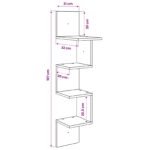 vidaXL Stenná polica Nástenná montáž Betónovo sivá 32 x 21 x 107 cm – Obrázok 7