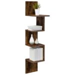 vidaXL Stenná polica Nástenná montáž Dymový dub 32 x 21 x 107 cm – Obrázok 2