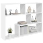 vidaXL Stenná polica Nástenná montáž Biela 95 x 20 x 69,5 cm – Obrázok 2