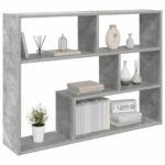 vidaXL Stenná polica Nástenná montáž Betónovo sivá 95 x 20 x 69,5 cm – Obrázok 2