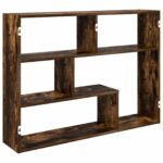 vidaXL Stenná polica Nástenná montáž Dymový dub 95 x 20 x 69,5 cm – Obrázok 5