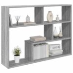 vidaXL Stenná polica Nástenná montáž Sivý Sonoma 95 x 20 x 69,5 cm – Obrázok 2