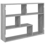 vidaXL Stenná polica Nástenná montáž Sivý Sonoma 95 x 20 x 69,5 cm – Obrázok 5