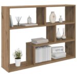 vidaXL Stenná polica Nástenná montáž Dub artisan 95 x 20 x 69,5 cm – Obrázok 2
