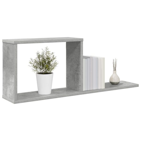 vidaXL Plávajúce police Betónovo sivá 80 x 15 x 30 cm Kompozitné drevo – Obrázok 2