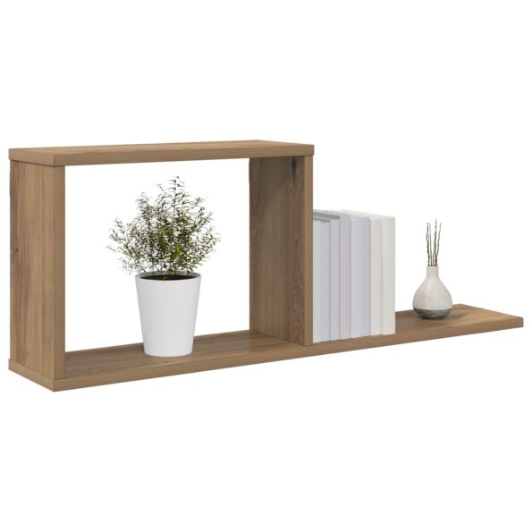vidaXL Plávajúce police 2 pcs Dub artisan 80 x 15 x 30 cm – Obrázok 2