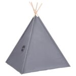 vidaXL Detský stan típí s taškou sivý 120x120x150 cm polyesterový – Obrázok 4