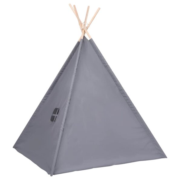 vidaXL Detský stan típí s taškou sivý 120x120x150 cm polyesterový – Obrázok 4