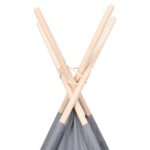 vidaXL Detský stan típí s taškou sivý 120x120x150 cm polyesterový – Obrázok 5