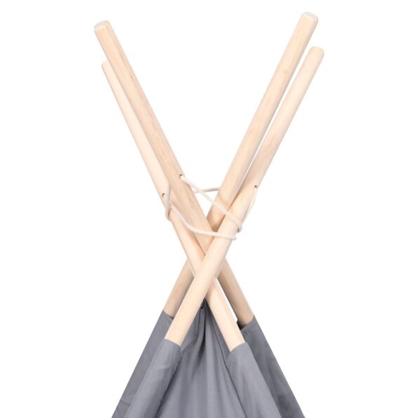 vidaXL Detský stan típí s taškou sivý 120x120x150 cm polyesterový – Obrázok 5