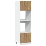 vidaXL Mikrovlnná skrinka Lyon Artisan Oak 60x57x207 cm, technicky upravené drevo – Obrázok 2