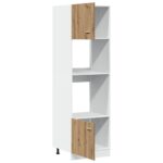vidaXL Mikrovlnná skrinka Lyon Artisan Oak 60x57x207 cm, technicky upravené drevo – Obrázok 4