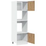 vidaXL Mikrovlnná skrinka Lyon Artisan Oak 60x57x207 cm, technicky upravené drevo – Obrázok 5