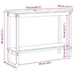 vidaXL Konzolový stôl Vosková Hnedá 110 x 40 x 80 cm Masívna borovica – Obrázok 7