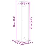 vidaXL Kúpeľňová skrinka s držiakom na rolky, staré drevo 20,5x20x90 cm – Obrázok 9
