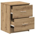 vidaXL Nočné stolíky 2 ks s 2 zásuvkami, remeselnícky dub 40x36x50 cm – Obrázok 5