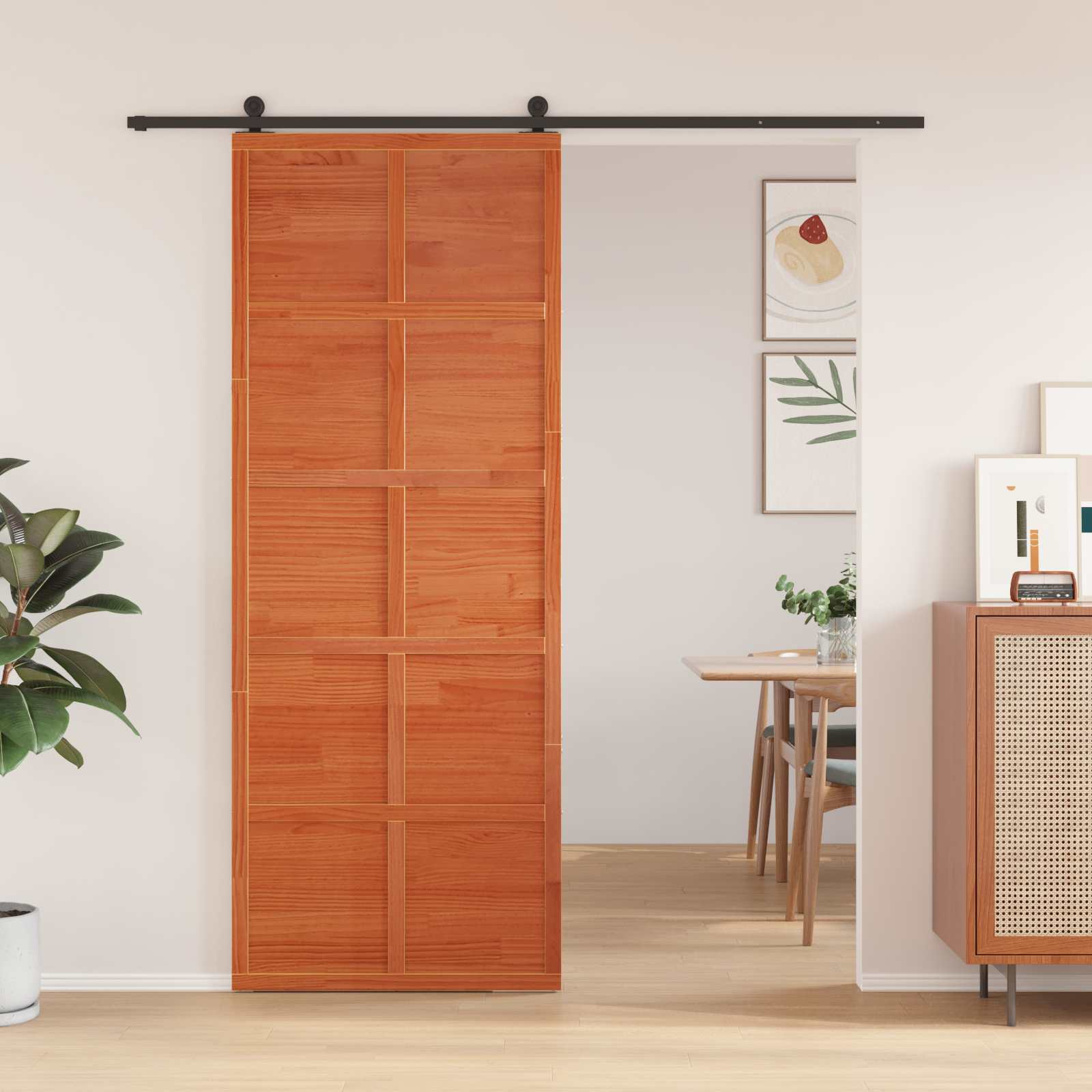860858_1.jpg vidaXL Zavesené posuvné dvere Voskovo hnedá 80 x 208 cm – Obrázok 1