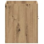 vidaXL Kúpeľňová skrinka pod umývadlo, dubový drevený remeselník, 60x38,5x46 cm, imitácia dreva – Obrázok 7