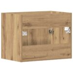 vidaXL Kúpeľňová skrinka pod umývadlo, dubový drevený remeselník, 60x38,5x46 cm, imitácia dreva – Obrázok 8
