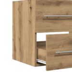 vidaXL Kúpeľňová skrinka pod umývadlo, dubový drevený remeselník, 60x38,5x48 cm, imitácia dreva – Obrázok 10