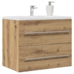 vidaXL Kúpeľňová skrinka pod umývadlo, dubový drevený remeselník, 60x38,5x48 cm, imitácia dreva – Obrázok 4