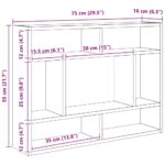 vidaXL Nástenná polica, dubový drevený remeselník, 75x16x55 cm, imitácia dreva – Obrázok 10