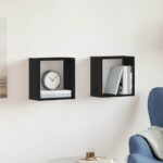 vidaXL Nástenné kockové police 2 ks, čierny dub 30x15x30 cm, technické drevo – Obrázok 3