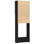 vidaXL Skrinka na práčku, čierny dub, 64x25,5x190 cm – Obrázok 8