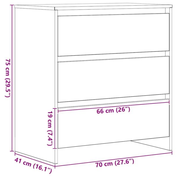 vidaXL Komoda, čierny dub, 70x41x75 cm, imitácia dreva – Obrázok 11