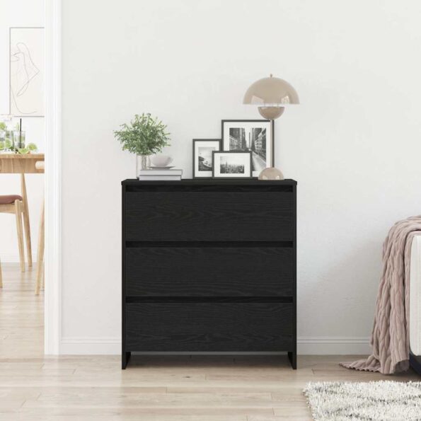 vidaXL Komoda, čierny dub, 70x41x75 cm, imitácia dreva – Obrázok 3