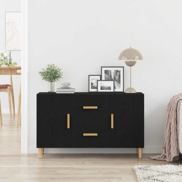 vidaXL Komoda, čierny dub 100x36x60 cm, imitácia dreva – Obrázok 3