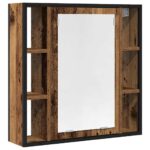 vidaXL Kúpeľňová zrkadlová skrinka, staré drevo, 60x16x60 cm, umelé drevo – Obrázok 2