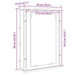 vidaXL Kúpeľňová zrkadlová skrinka, dubový drevený remeselník, 42x12x60 cm – Obrázok 11