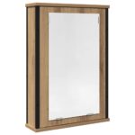 vidaXL Kúpeľňová zrkadlová skrinka, dubový drevený remeselník, 42x12x60 cm – Obrázok 2