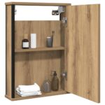 vidaXL Kúpeľňová zrkadlová skrinka, dubový drevený remeselník, 42x12x60 cm – Obrázok 3