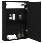 vidaXL Kúpeľňová zrkadlová skrinka, čierny dub, 42x12x60 cm, imitácia dreva – Obrázok 3