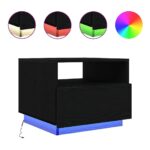 vidaXL Konferenčný stolík s LED svetlami, čierny dub 50x49x40 cm – Obrázok 2