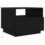 vidaXL Konferenčný stolík s LED svetlami, čierny dub 50x49x40 cm – Obrázok 3