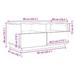 vidaXL Konferenčný stolík s LED svetlami, čierny dub 90x49x40 cm – Obrázok 13