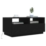 vidaXL Konferenčný stolík s LED svetlami, čierny dub 90x49x40 cm – Obrázok 5