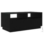 vidaXL Konferenčný stolík s LED svetlami, čierny dub 90x49x40 cm – Obrázok 8